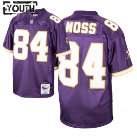 Minnesota Vikings Tröjor Randy Moss 84 Nike Lila 1998 Throwback - Barn